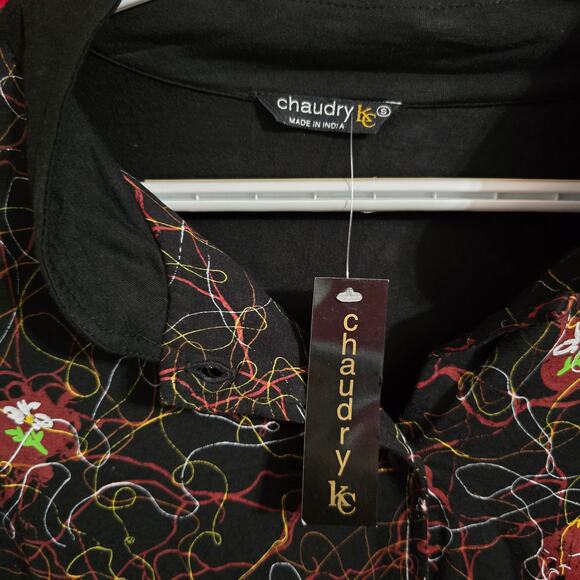 Chaudry KC 3/4 Sleeve Button-Up Artsy Abstract Size Small - Picture 4 of 4